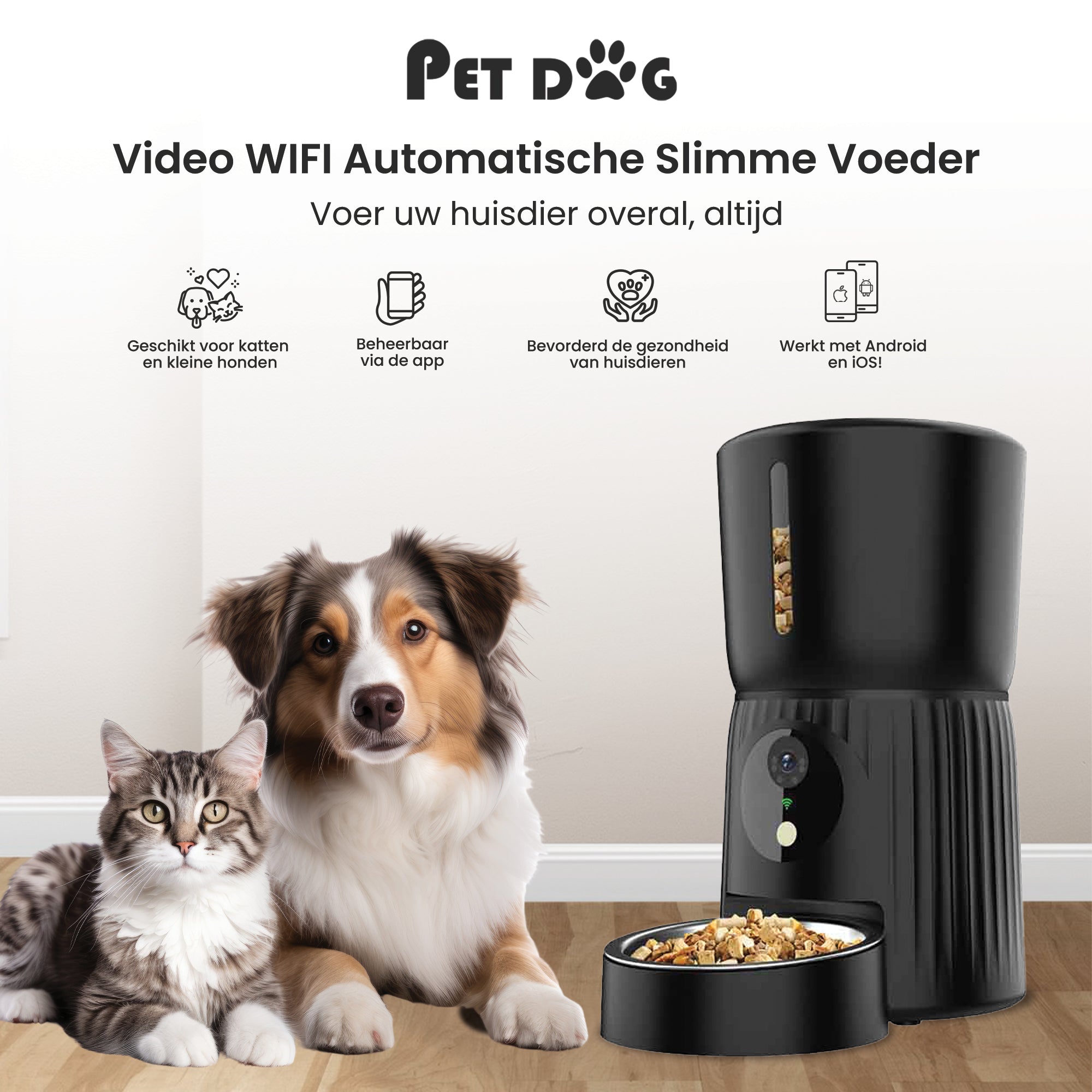 PetDog WIFI Automatische Voerbak met Camera & App