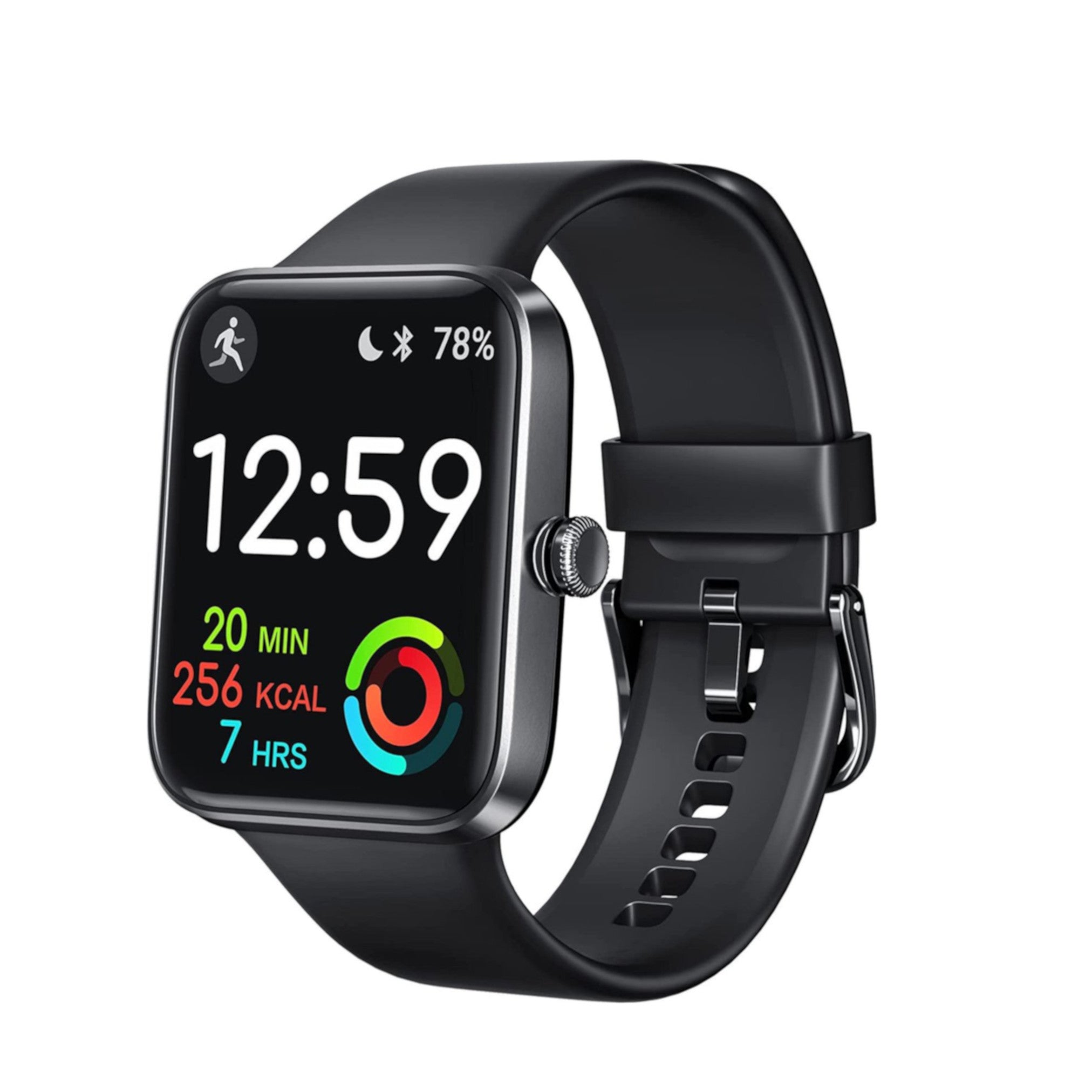 FITNOVA Smartwatch Dames & Heren - Horloge met stappenteller - Geschikt voor IOS, Smartwatch Android en HarmonyOS - Zwart