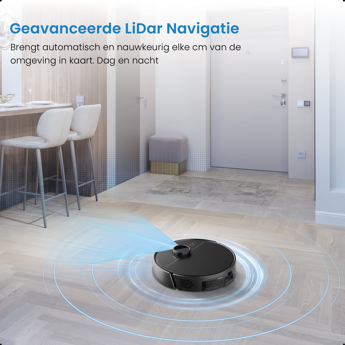 Avalue LiDAR Robotstofzuiger & Dweil