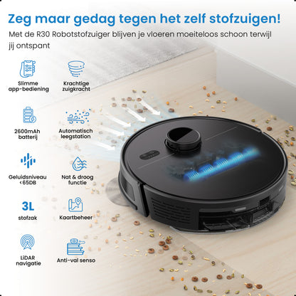 Avalue LiDAR Robotstofzuiger & Dweil