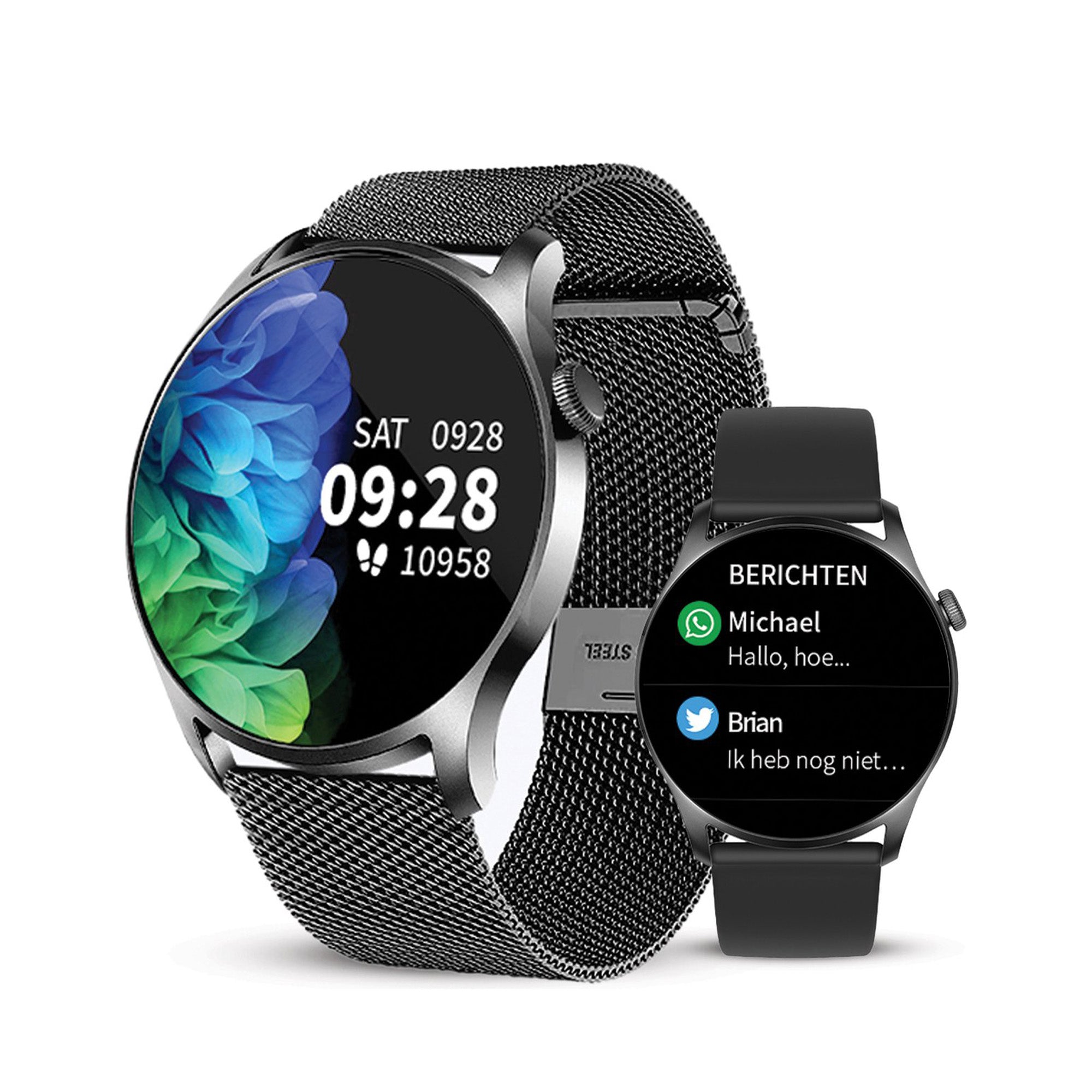 AVALUE Smartwatch Dames - Horloge met Stappenteller geschikt voor IOS, Smartwatch Android en HarmonyOS geschikt - Met Extra Bandje