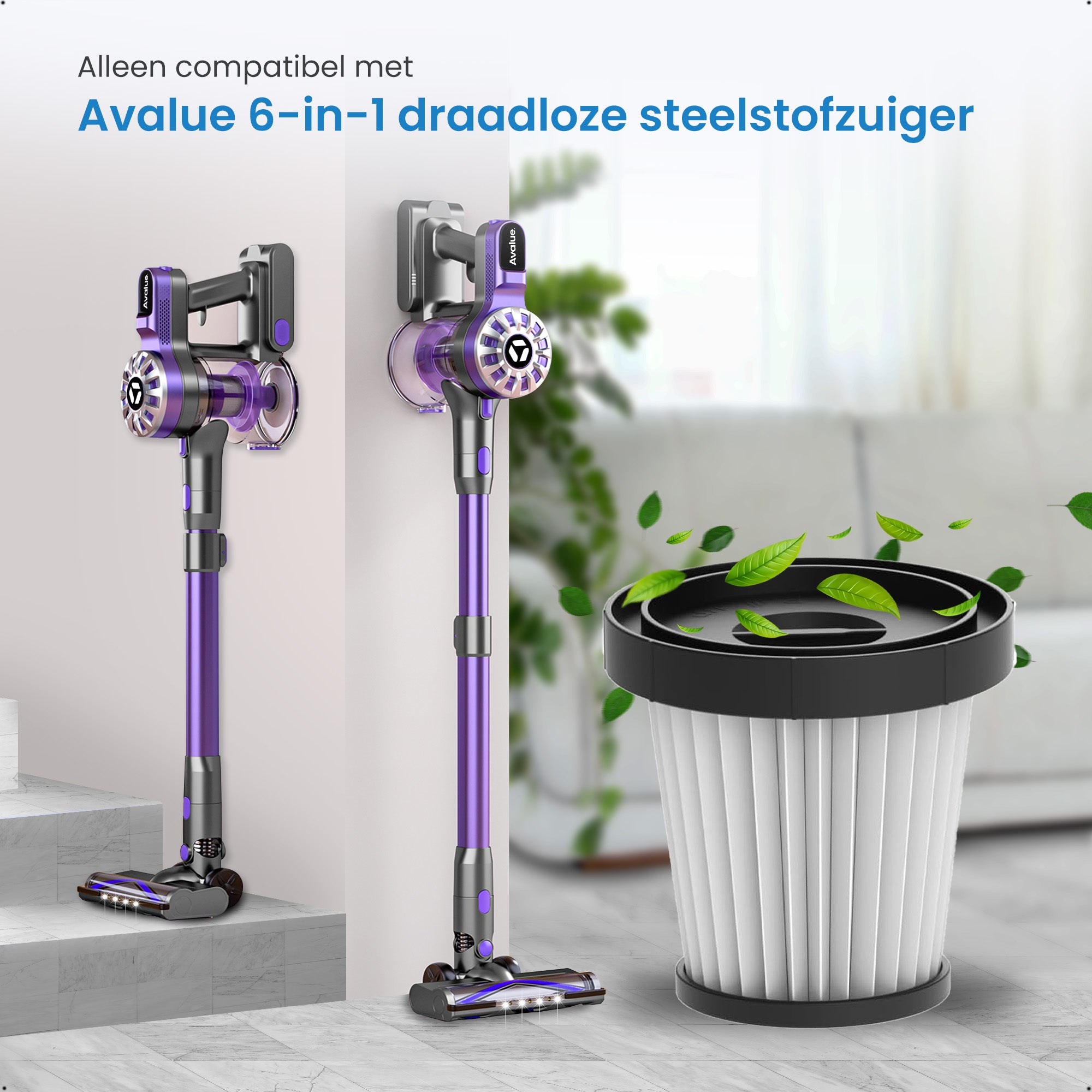 Avalue Draadloze Stofzuiger Filters (3-Pack)