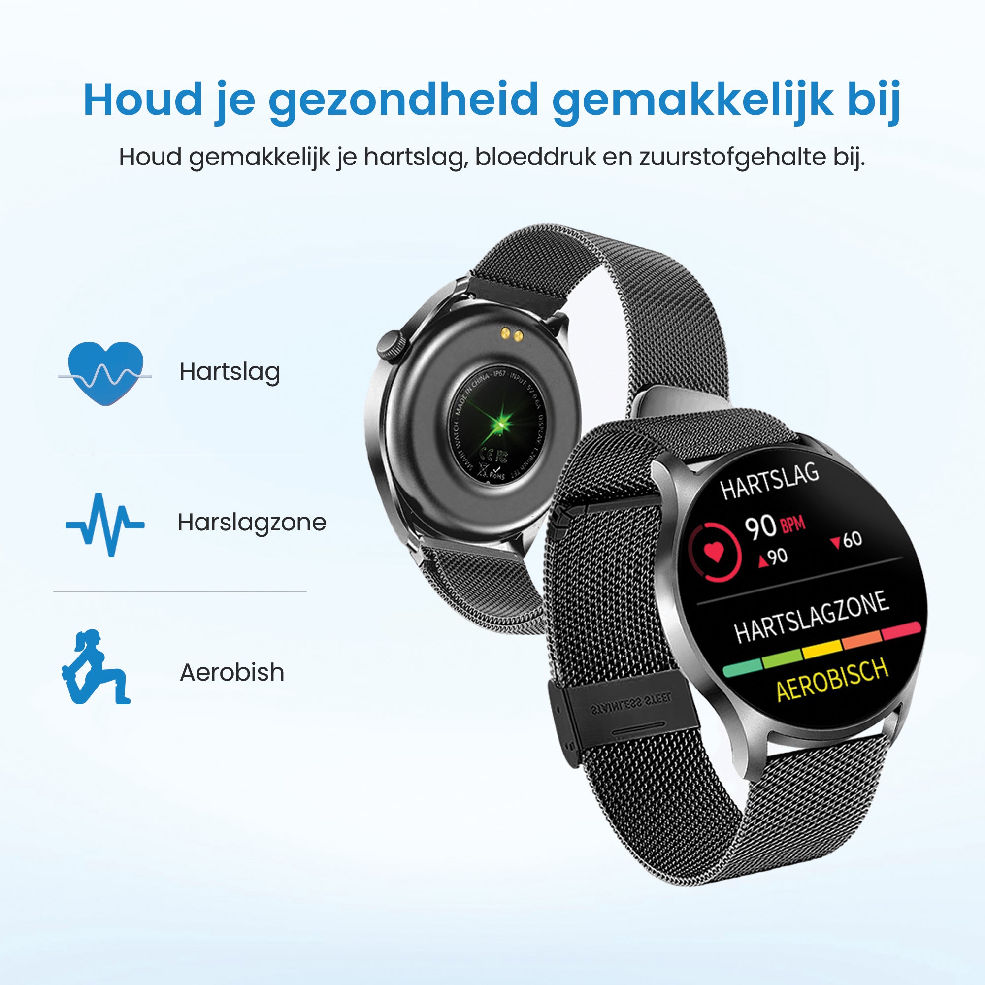 Avalue Smartwatch - Met Extra Bandje
