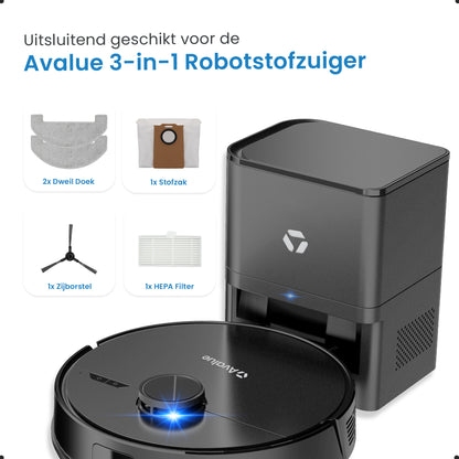 Avalue Robotstofzuiger Accessoires Kit (Filter, Borstel & Pads)