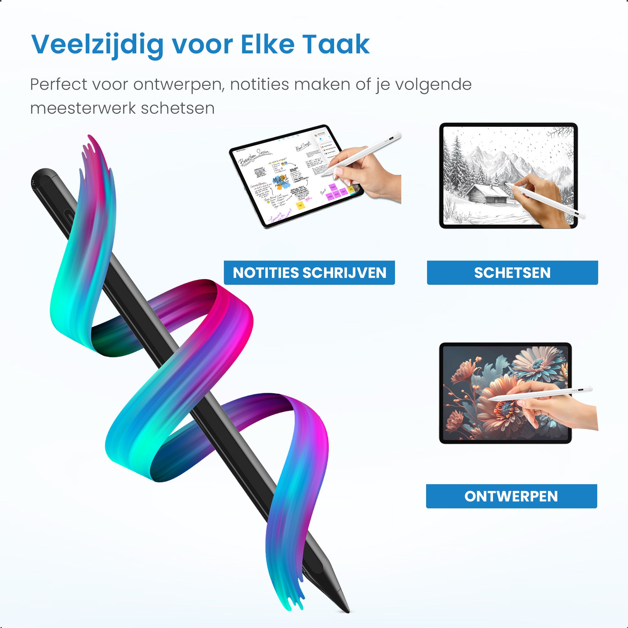 Avalue iPad Stylus Pen (2018-2025) - Zwart