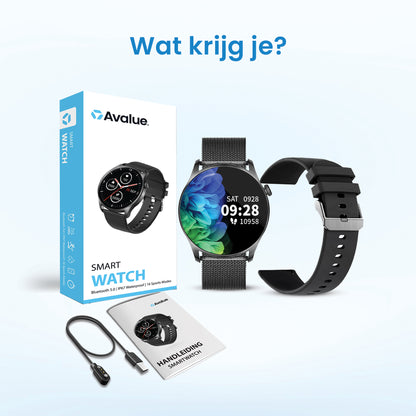 Avalue Smartwatch - Met Extra Bandje