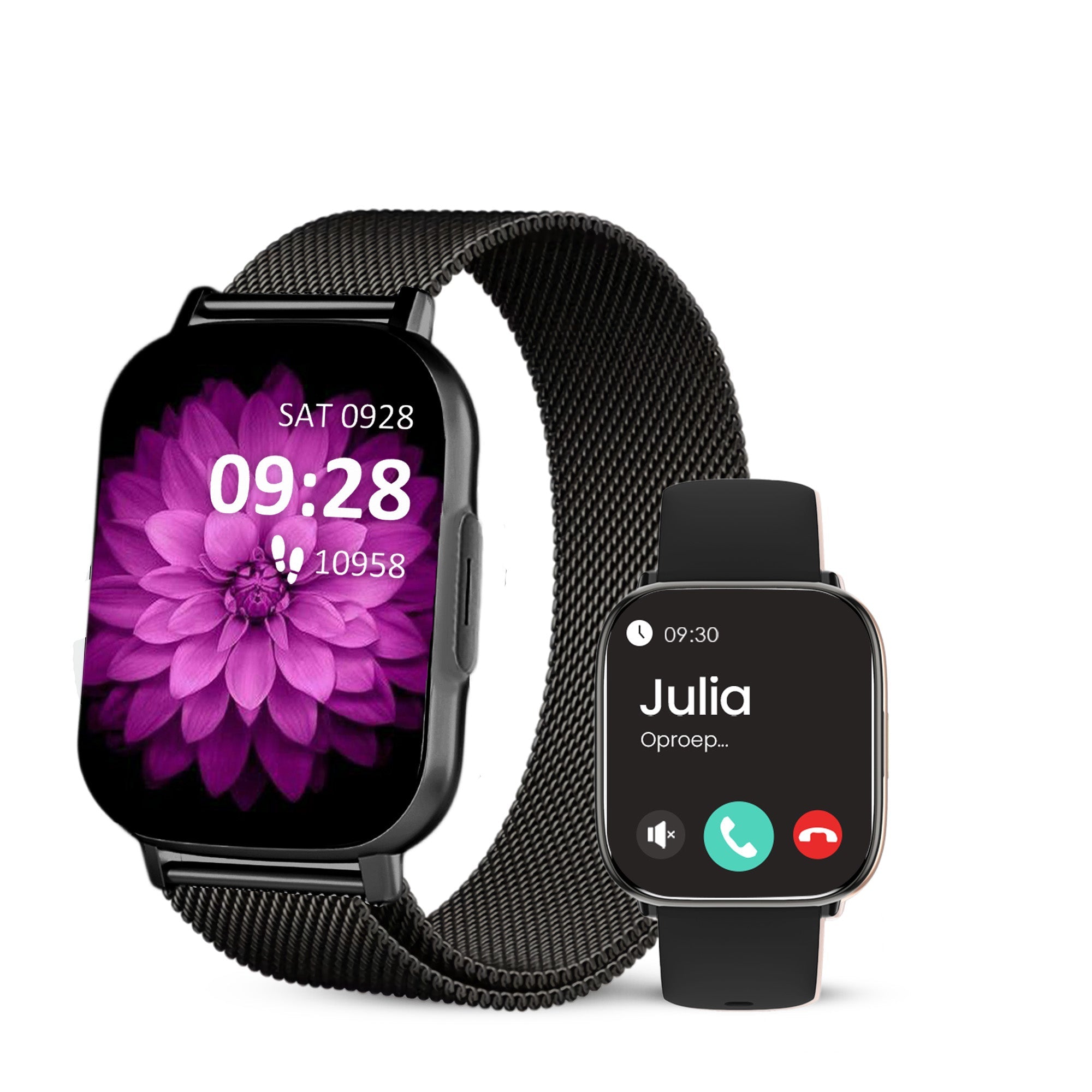 Avalue Smartwatch Dames & Heren - AMOLED Screen - AI Feature - Stappenteller - Bloeddrukmeter - Geschikt voor alle Smartphones - Zwart