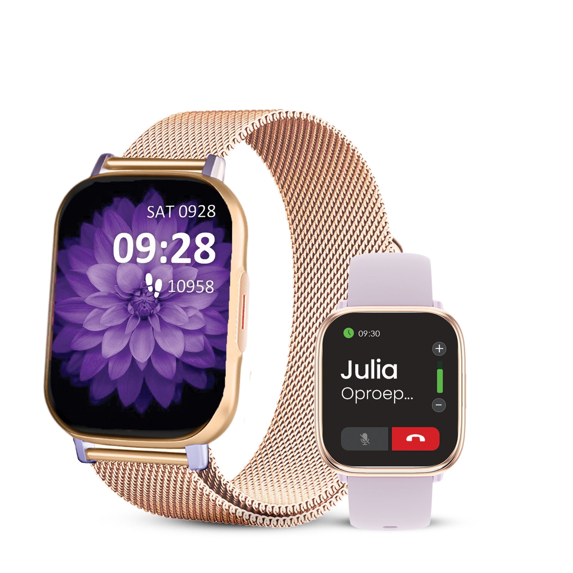 Avalue Smartwatch Dames & Heren - AMOLED Screen - AI Feature - Stappenteller - Bloeddrukmeter - Geschikt voor alle Smartphones - Paars