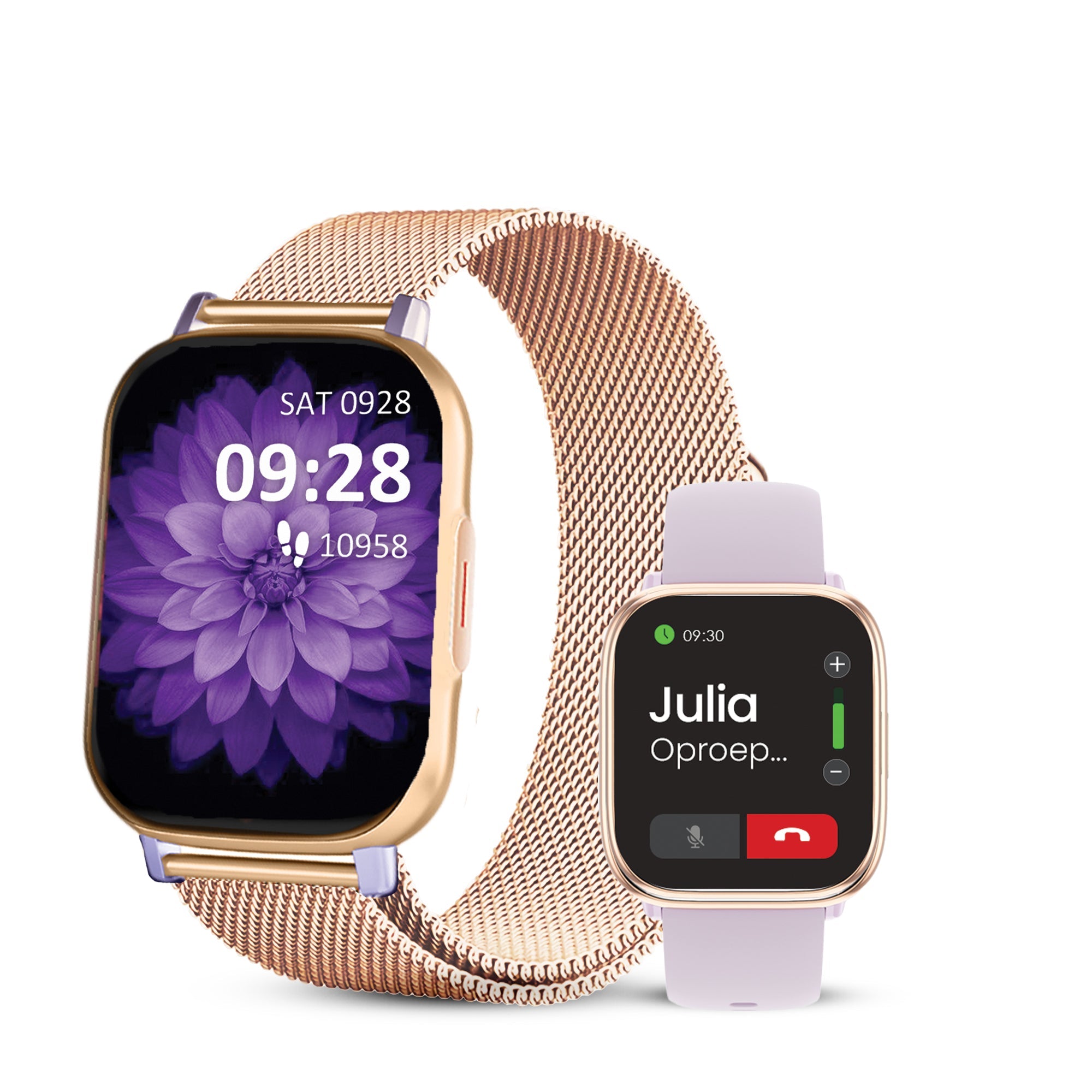 Avalue Smartwatch Dames & Heren - AMOLED Screen - AI Feature - Stappenteller - Bloeddrukmeter - Geschikt voor alle Smartphones - Paars