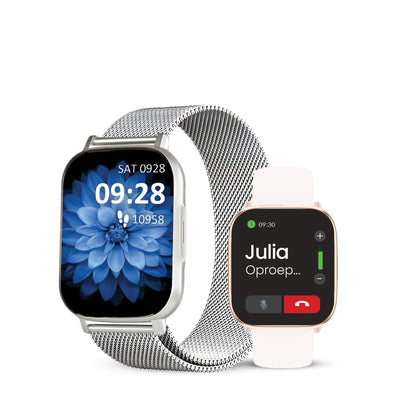 Avalue Smartwatch Dames & Heren - AMOLED Screen - AI Feature - Stappenteller - Bloeddrukmeter - Geschikt voor alle Smartphones - Wit